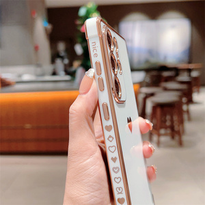 TPU souple de placage de fille de luxe <span class=keywords><strong>avec</strong></span> étui arrière de lanière pour <span class=keywords><strong>Samsung</strong></span> Galaxy S25 S24 S23 S22 <span class=keywords><strong>S21</strong></span> Ultra + S20 FE couverture de motif d'amour - Product Image 5