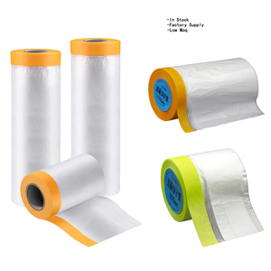 Película adhesiva de plástico pregrabada transparente con rollo de cinta verde amarillo azul Pintores de automóviles Láminas de plástico Película de cinta de pintura automotriz - Product Image 1