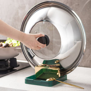 Support de couvercle de casserole pliable-Étagère à double fente canaux anti-goutte, convient aux couvercles et ustensiles de 20 à 40cm, organisateur de cuisine peu encombrant - Product Image 6