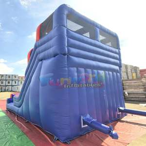Tobogán inflable comercial de doble cara para eventos al aire libre, castillo inflable para niños, tobogán inflable azul seco para fiestas - Product Image 4