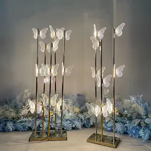 Acrylique papillon route plomb lumière mariage lumineux papillon route lampe décoration passerelle allée lumière décoration