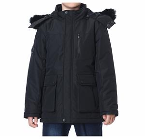 Veste parka à capuche amovible de nouvelle conception, parka longue chaude d'hiver personnalisée pour garçons - Product Image 1
