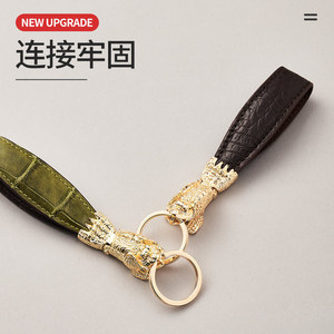 Leather Keychain Crocodile Pattern Metal Clasp Durable Car <b>Keyring</b> Irregular Shape Custom Style G3841 - Product Image 1