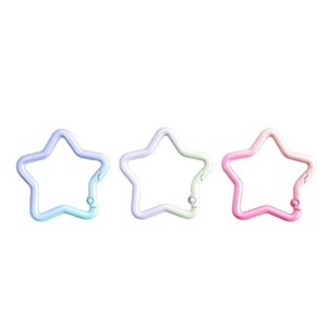 Clever Jewelry Five <b>Pointed</b> Star Spring Buckle Zinc Alloy Painted Keychain Diy Bead Accessory Material Wholesale - Product Image 5