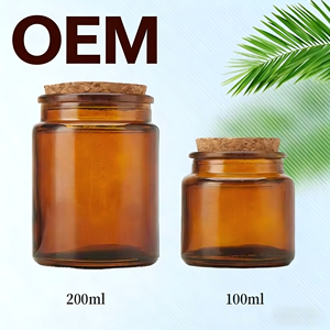 Muestra Gratis, Frascos <span class=keywords><strong>de</strong></span> Vidrio Marrón Vacíos <span class=keywords><strong>de</strong></span> 100ml, 250ml, 4oz, 6oz, Frascos <span class=keywords><strong>de</strong></span> Vidrio Hechos a Mano para Regalo <span class=keywords><strong>con</strong></span> Tapa <span class=keywords><strong>de</strong></span> <span class=keywords><strong>Corcho</strong></span> para Velas - Product Image 4