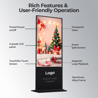 Kiosque numérique sur pied pour intérieur, écran tactile LCD de 55 à 65 pouces, 1000 nits, totem publicitaire, certifié CE/FCC pour les magasins