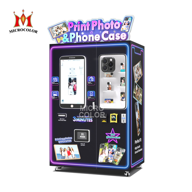 Microcolor New Arrivals Automatic Commercia DIY Phone case Vending Machine Self-service Photo Frame Printer Vending Machine