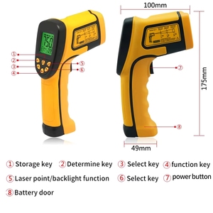 Termometro a Infrarossi Portatile HEDAO -50°C ° C~750 ° C Industrial <span class=keywords><strong>Te</strong></span> - Product Image 3