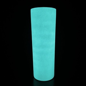 ชุดแก้วน้ำสแตนเลสเก็บความร้อน-เย็น ป้องกันการรั่วซึม รุ่น Glow Dark Eco-Friendly สีเขียว-น้ำเงิน ขนาด 20 ออนซ์ ผนังสองชั้นสุญญากาศ ฝาปิดแน่นสนิท เหมาะสำหรับงานปาร์ตี้ - Product Image 2