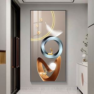 Wholesale Creative Porch Crystal Porcelain Wall <b>Painting</b> Paint with <b>Frame</b> Canvas Art Decor <b>for</b> Home Decoration - Product Image 1