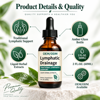 Gouttes liquides de drainage lymphatique à base d'extraits de plantes, complément alimentaire 2 fl oz pour adultes, soutien de l'équilibre lymphatique et hydrique, OEM ODM