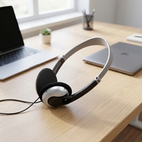 Casque filaire léger 3,5 mm supra-auriculaire sans micro pour les affaires, les études en ligne, les centres d'appels, les ordinateurs portables, les téléphones mobiles et les jeux