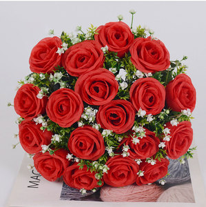 18 Cabezas <span class=keywords><strong>de</strong></span> <span class=keywords><strong>Rosas</strong></span> Artificiales para <span class=keywords><strong>Novia</strong></span>, <span class=keywords><strong>Rosas</strong></span> <span class=keywords><strong>de</strong></span> Seda, <span class=keywords><strong>Ramo</strong></span> <span class=keywords><strong>de</strong></span> <span class=keywords><strong>Rosas</strong></span> Falsas para Boda, Decoración Floral para el Hogar, Jardín y Fiestas - Product Image 1
