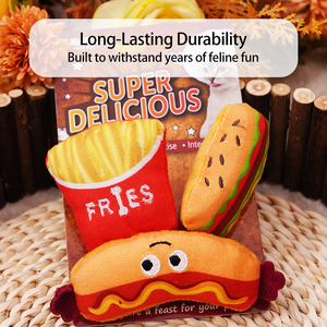 Voedselserie Knuffelbaar navulbaar kattenkruid zacht innovatief interactief piepend speelgoedpakket kattenkruid voor huisdier kattenkauwspeelgoed nieuwste - Product Image 3