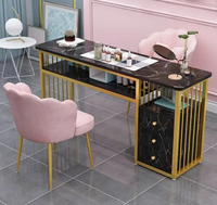 Station de manucure élégante pour salon de beauté, mobilier en bois, tables à ongles, bureau de manucure avec chaise