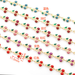 Cadena de acero inoxidable con baño de oro de 18k y esmalte para la fabricación de collares, componentes de joyería DIY H1613 - Product Image 2