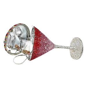 Bolso de mano con diamantes de imitación de fresa para mujer, elegante bolso de noche con cristales brillantes para fiestas y salidas nocturnas - Product Image 4