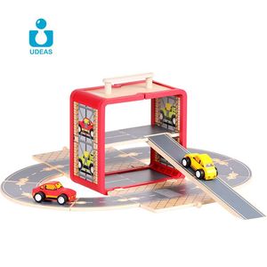 UDEAS Cadeau pour enfants : <span class=keywords><strong>Garage</strong></span> de stationnement en <span class=keywords><strong>bois</strong></span> avec piste de stationnement pour voitures - Product Image 1