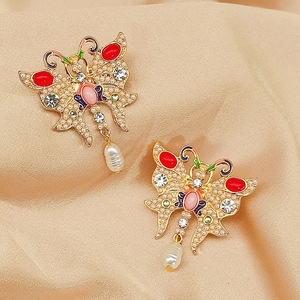 Orecchini pendenti vintage bianchi con perline, gioielli eleganti da donna alla moda - Product Image 6