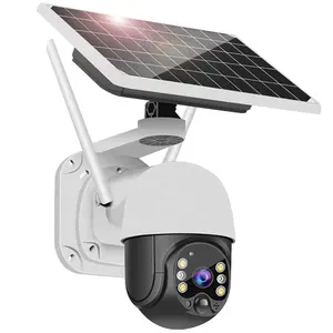 Caméra à énergie solaire sans fil WiFi 4G 3G emplacement pour carte sim caméra IP de sécurité CCTV support extérieur carte mémoire 128
