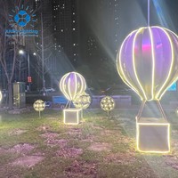 Anpu Lighting - Juego de Luces LED RGB Gigantes con Forma de Globo Aerostático y Molino de Viento, Resistentes al Agua IP65, para Decoración de Jardín Exterior en Año Nuevo y Navidad