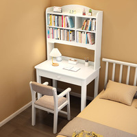 Escritorio de Estudio Moderno de Madera Maciza Todo en Uno con Estantería Integrada para Dormitorio, Oficina en Casa y Espacio de Aprendizaje para Niños