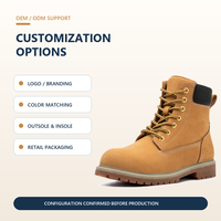 Bottes de sécurité montantes en cuir nubuck personnalisées avec embout de protection et semelle intermédiaire anti-perforation pour les acheteurs en gros