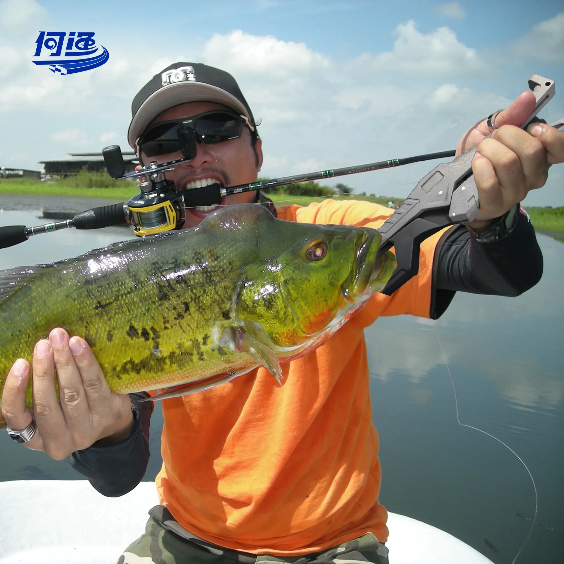 Pinza de labio de pesca flotante de 23cm y 180g, equipo de agarre G05, accesorios de pesca, herramienta de engranaje con cuerda protectora de cordón