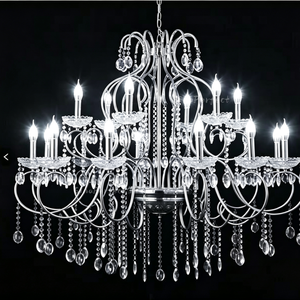 Lustre moderne en cristal sur mesure pour hôtel, mariage, salle de réception, décoration - Product Image 1