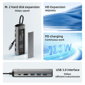 SSD HUB 6 trong 1 USB C HUB Type-C để PD HD-MI USB3.0 USB2.0 * 2 SSD Hộp ổ cứng thỏa thuận duy nhất - Product Image 3