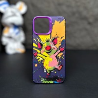 Étui de téléphone personnalisé de luxe au design graffiti manga pour iPhone 15 Pro Max 14 13 12 11 XS XR Plaqué mat antichoc