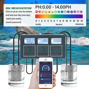 Tuya penguji kualitas air Digital, alat penguji air kolam laboratorium, PH/TEMP/ORP/PPM/EC/garam/S.G/CF 8 in 1