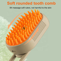 Nouvelle brosse à vapeur rechargeable 3 en 1 en silicone pour animaux de compagnie pour l'épilation peigne multifonctionnel pour chat
