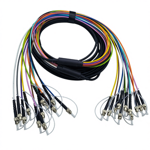 コムトン光ファイバーケーブル、12F ST-ST シングルモード G.657A2 9μm アーマードブラックケーブル。 取り外し可能なダストキャップ - Product Image 3