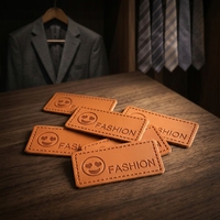 Étiquette personnalisée en cuir véritable avec logo en relief pour vêtements, jeans, vestes, chapeaux, accessoires de marque OEM