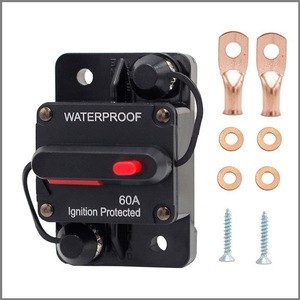 Portafusibles en Línea <span class=keywords><strong>de</strong></span> Alta Corriente 30A-300A, Interruptor <span class=keywords><strong>de</strong></span> Circuito <span class=keywords><strong>de</strong></span> CC Impermeable para Audio, Mini Portafusibles con Reinicio Manual - Product Image 1