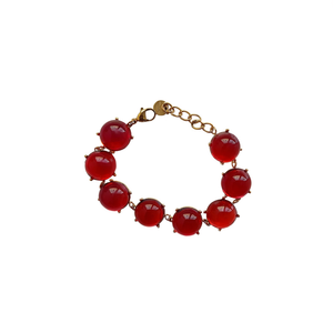<b>Red</b> Agate Beaded <b>Bracelet</b> 316L Stainless Steel PVD Gold Plating Sustainable Resistant Fashion Jewelry - Product Image 2