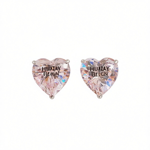 HUIZAY – boucles d'oreilles en forme de cœur avec diamant jaune, serti de griffes, bijoux romantiques en cristal pour femmes, E1129 - Product Image 1