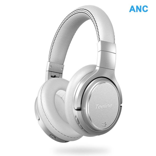 Teeline ANC Wireless Gaming Headphones 5.1 Qualcomm QCC IPX4 Waterproof 65H Playtime Over Ear Stereo Aviation Low Latency