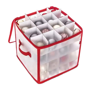 Boîte de rangement rectangulaire pour décorations de Noël Diviseur de conteneurs de Noël pour organiser 64 ornements de fête pour les vacances - Product Image 4