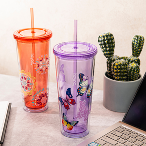 แก้วทัมเบลอร์รูปผีเสื้อ24ออนซ์พร้อมฝาและหลอดโลโก้ได้ตามต้องการปราศจาก BPA - Product Image 5