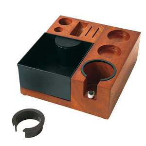 Support de Tamper en Bois Double Paroi à Ressort, Organisateur d'Outils de Barista, Station de Compactage, Boîte à Expresso - Product Image 1
