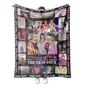 <span class=keywords><strong>Manta</strong></span> de Franela Personalizada con Estampado de Mariposas Moradas, Diseño de Álbum Musical, para Cama o Sofá - Product Image 6