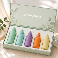 Flacon compte-gouttes en verre rechargeable 20ml 30ml 40ml 50ml 60ml avec pipette à bulbe en caoutchouc couleur pastel pour cosmétiques, salon et teintures – Vente en gros