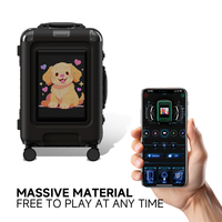Nouvelle valise changeante d'image intelligente avec affichage de lumière LED bluetooth cadre en aluminium bagages de voyage 20 pouces valise à main