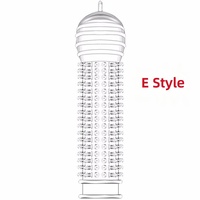 Juguete Sexual para Hombres, Funda de Pene de Cristal Reutilizable y Anillo para Pene, TPE/Goma, Impermeable, Retrasa la Eyaculación, Súper Elástico