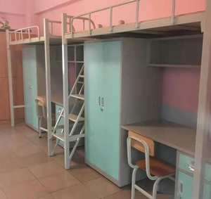 Appartement étudiant <span class=keywords><strong>lit</strong></span> superposé <span class=keywords><strong>bureau</strong></span> combinaison <span class=keywords><strong>lit</strong></span> école dortoir personnel Double couche fer cadre <span class=keywords><strong>lit</strong></span> armoire <span class=keywords><strong>bureau</strong></span> - Product Image 6
