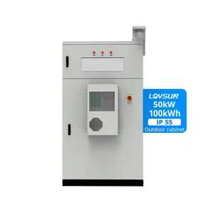 Usine haute tension 50kw 100kWh tout-en-un refroidissement par air Lifepo4 batterie industrielle commerciale stockage d'énergie armoire extérieure