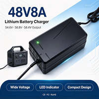 Pengisi Daya Baterai Li-ion 48V8A 54.6V54.8V58.8V Pengisi Daya Baterai LiFePO4 Perlindungan Terhadap Pengisian Berlebih untuk Pengisi Daya Sepeda Listrik dan Mobil Golf