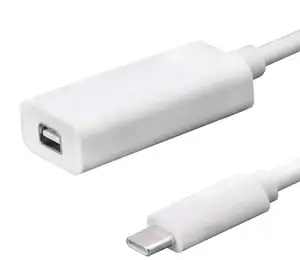 화이트 컬러 USB C 남성 미니 DP 여성 컨버터 케이블 지원 4K 맥북